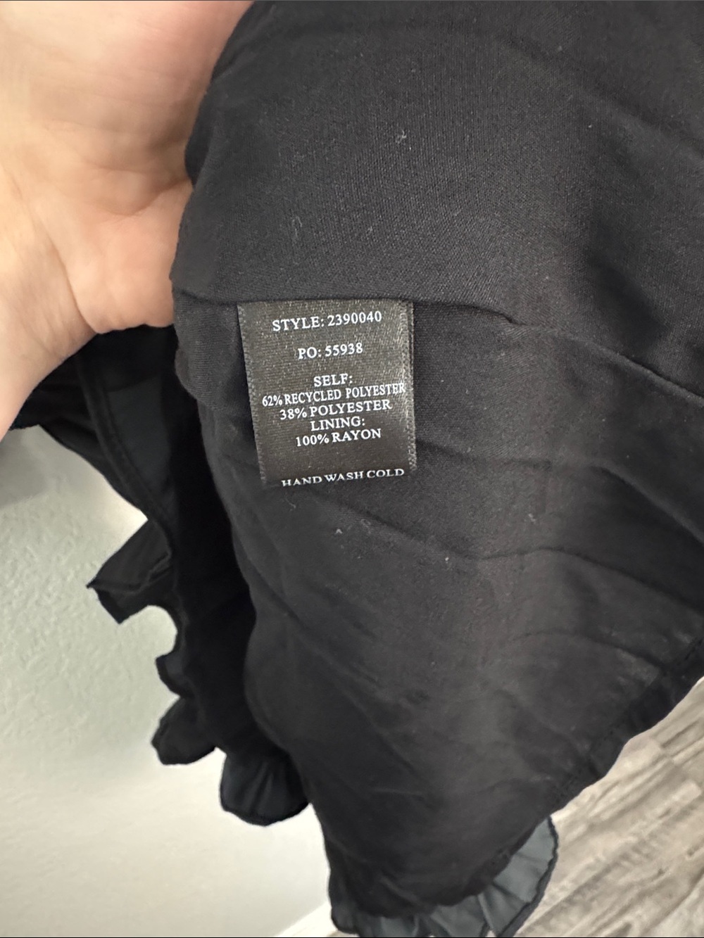 Current Air Cecile Black Satin Tiered Mini Dress Large Ruffle Long sleeve Smock - Picture 4 of 6